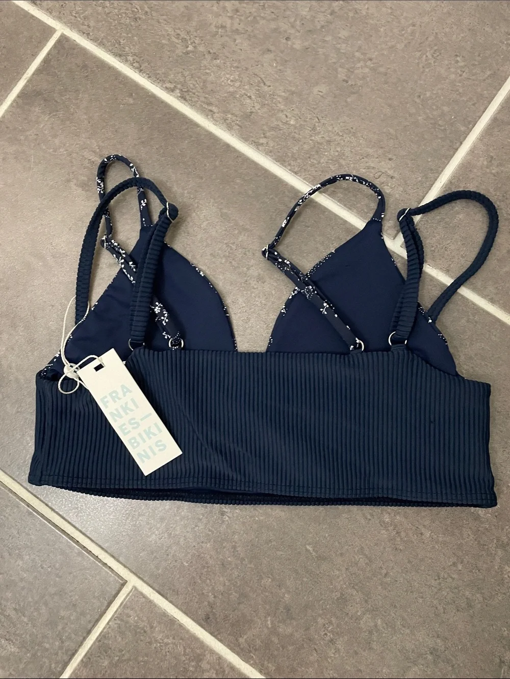 Frankies Bikinis Bellamy Ribbed Bikini Top size  Medium
